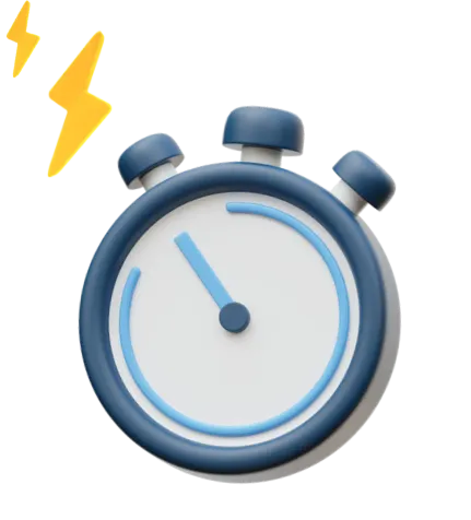 Stopwatch with lightning bolt, indicating a time-limited promotion